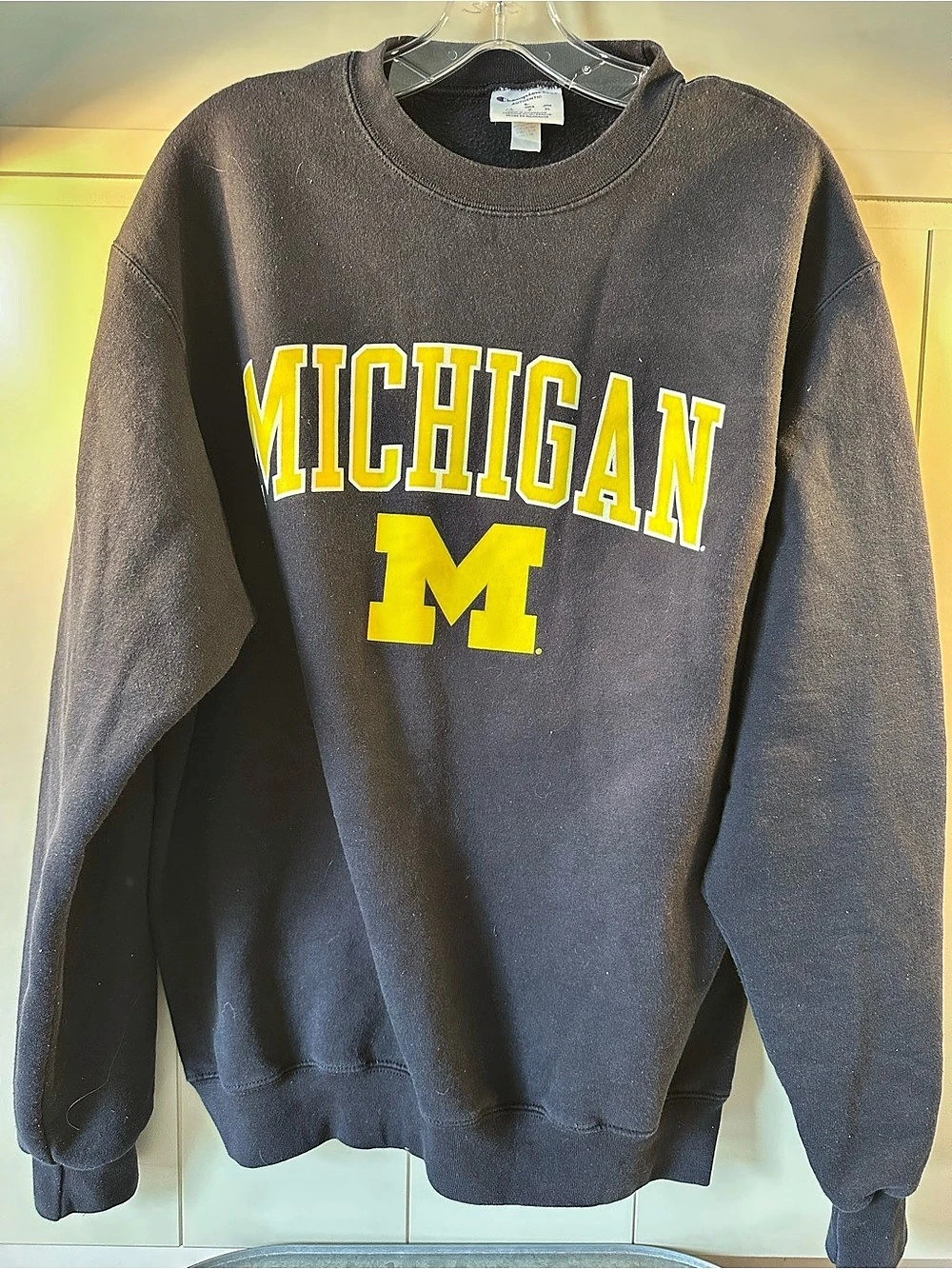 Champion Eco Authentic Michigan Wolverines Crewneck Sweatshirt Michigan Crewneck